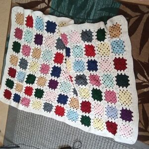 Colorful Crochet Handmade Square Throwblanket 60X 37